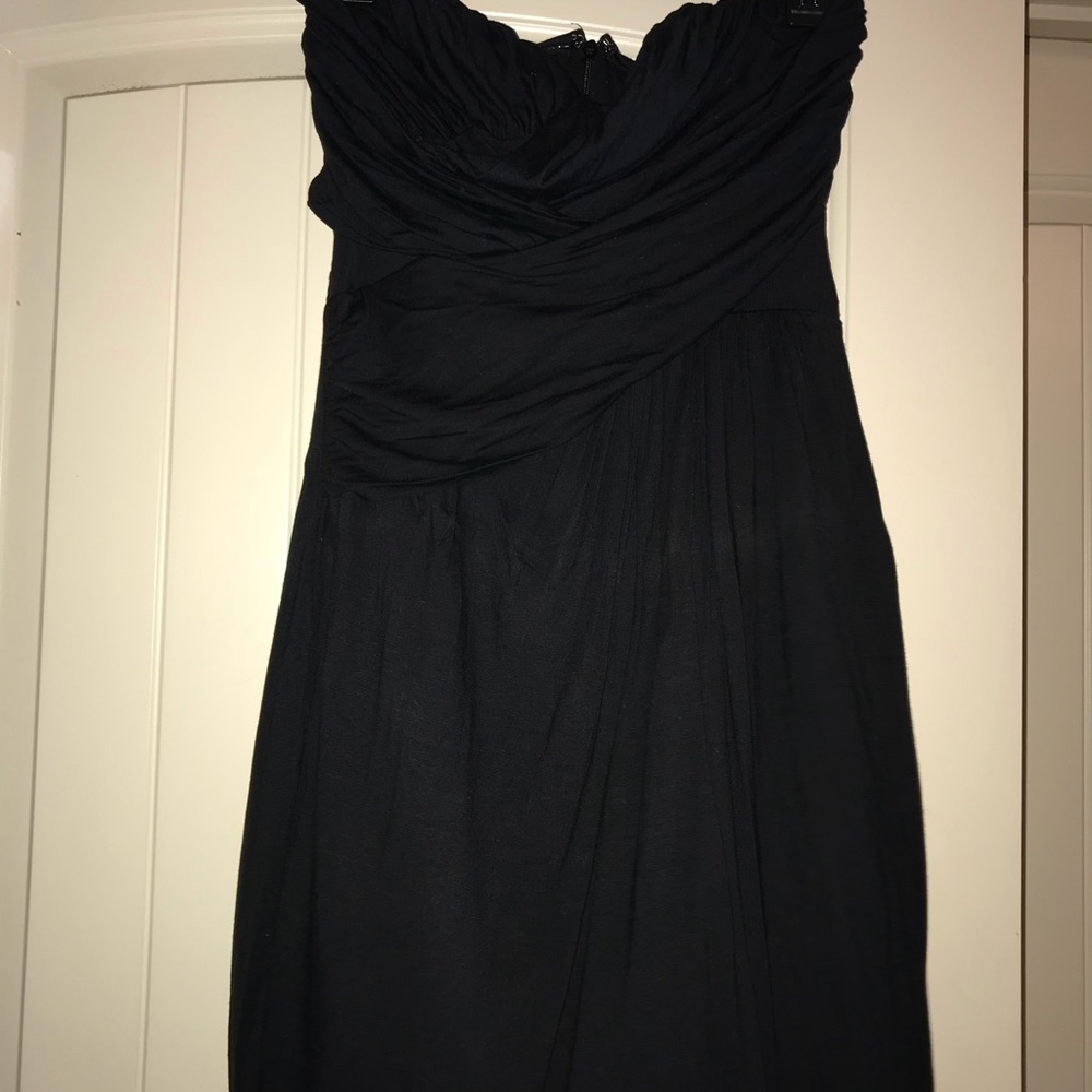 Strapless jersey ruched dress